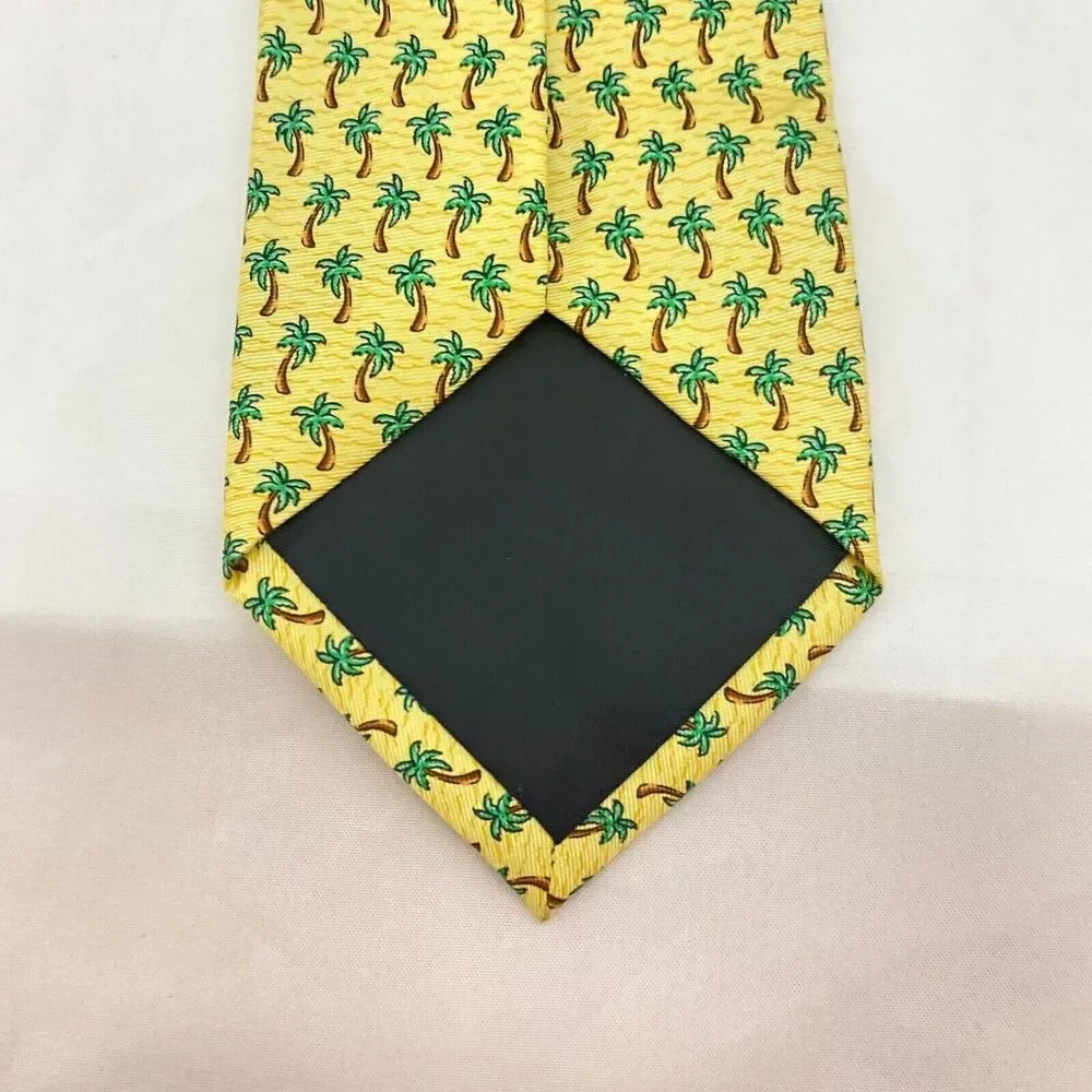 #5652 Yellow Palm Trees Novelty Mens Necktie, Tie 61X3